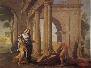 POUSSIN, Nicolas Theseus Finding His Father's Arms oil painting picture wholesale